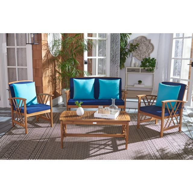 SAFAVIEH Quality Wood Outdoor Furniture, Fontana 4Piece Patio Set