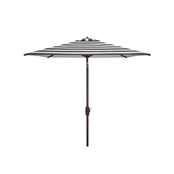 SAFAVIEH Outdoor Collection Iris Fashion Line 7.5-Foot Square Umbrella Black/White