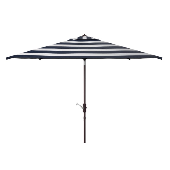 SAFAVIEH Outdoor Collection Iris Fashion Line 7.5-Foot Square Umbrella Navy/White