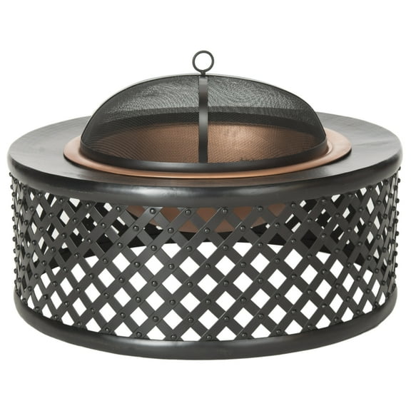 SAFAVIEH Outdoor Collection Jamaica Fire Pit Copper/Black