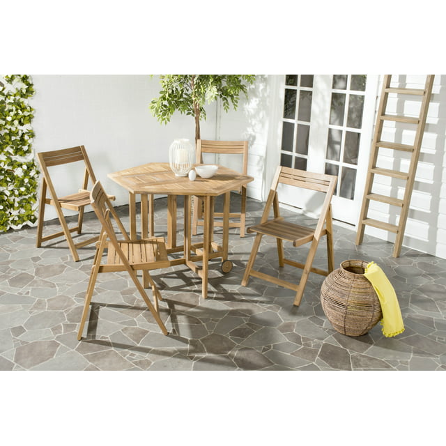 SAFAVIEH Outdoor Collection Kerman Table & 4 Chairs Natural