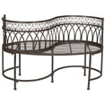 thumbnail image 1 of SAFAVIEH Outdoor Collection Lara Kissing Bench Rustic Brown, 1 of 7