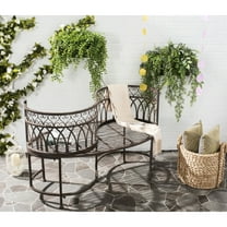 SAFAVIEH Outdoor Collection Lara Kissing Bench Rustic Brown