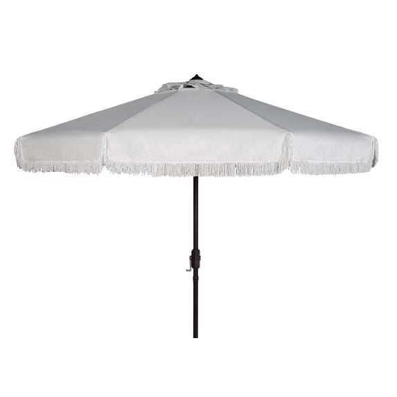 Safavieh PAT8008A Collection Milan Fringe 98.82" White Solid Print Octagon Tilting, UV Resistant