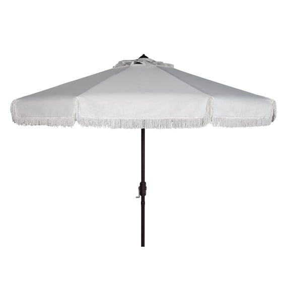 Safavieh PAT8008A Collection Milan Fringe 98.82" White Solid Print Octagon Tilting, UV Resistant