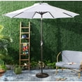 thumbnail image 1 of SAFAVIEH Outdoor Collection Ortega 9-Foot Tilt Crank Umbrella White, 1 of 7