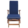 thumbnail image 1 of SAFAVIEH Outdoor Collection Palmdale Lounge Chair Natural/Navy, 1 of 13