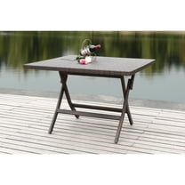 SAFAVIEH Outdoor Collection Samana Square Folding Table, Brown