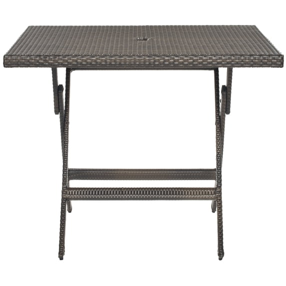 SAFAVIEH Outdoor Collection Samana Square Folding Table, Brown