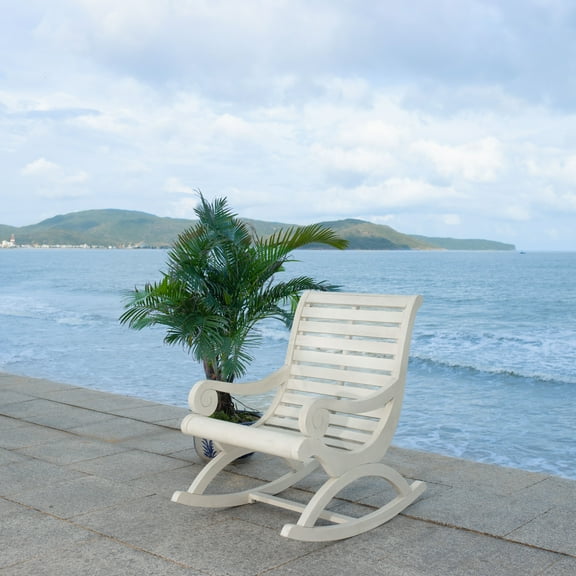 SAFAVIEH Outdoor Collection Sonora Rocking Chair White