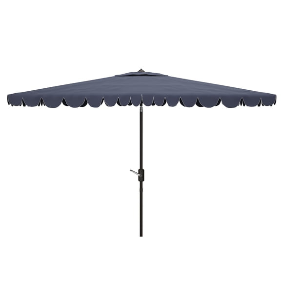 SAFAVIEH Outdoor Collection Venice 6.5 x 10-Foot Rectangle Umbrella Navy/White