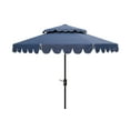 thumbnail image 1 of SAFAVIEH Outdoor Collection Venice 9-Foot Round Double Top Umbrella Navy/White, 1 of 6