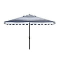 thumbnail image 1 of SAFAVIEH Outdoor Collection Vienna 11-Foot Round Crank Umbrella Navy/White, 1 of 6