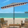 thumbnail image 1 of SAFAVIEH Outdoor Collection Vienna 6.5 x 10-Foot Rectangle Umbrella Black/White, 1 of 6