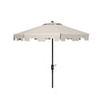 thumbnail image 1 of SAFAVIEH Outdoor Collection Zimmerman 11-Foot Round Market Umbrella Beige/White, 1 of 6