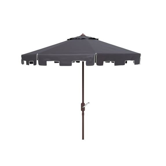 SAFAVIEH Outdoor Collection Zimmerman 11-Foot Round Market Umbrella Navy/White
