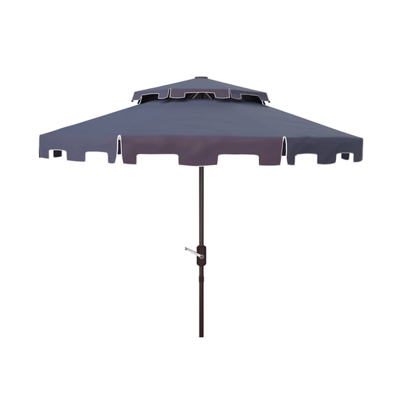 SAFAVIEH Outdoor Collection Zimmerman 9-Foot Market Umbrella Navy/White