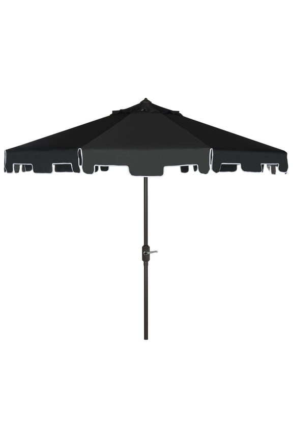 Outdoor Collection Zimmerman 9-Foot Tilt Umbrella & Flap Black/White
