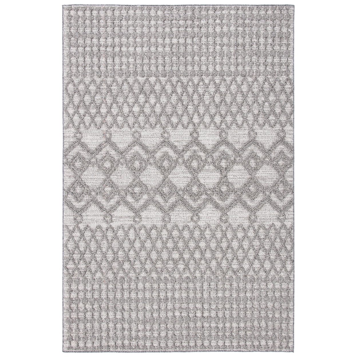 Gray and Dark Gray Synthetic 9' x 12' Area Rug