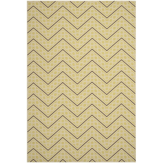 SAFAVIEH Outdoor HAM513AG Hampton Collection Green / Ivory Rug