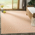 thumbnail image 1 of Safavieh Linden Amelia Geometric Indoor/Outdoor Area Rug, Cream/Rust, 6'7" x 6'7" Square, 1 of 8