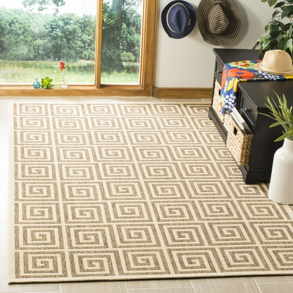 Safavieh Linden Joetta Geometric Indoor/Outdoor Area Rug, Beige/Cream, 6'7" x 6'7" Square