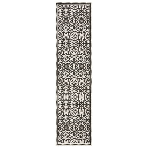 SAFAVIEH Outdoor LND134A Linden Light Grey / Charcoal Rug