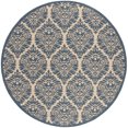 thumbnail image 1 of SAFAVIEH Linden Bryony Geometric Indoor/Outdoor Area Rug, Cream/Blue, 6'7" x 6'7" Round, 1 of 8