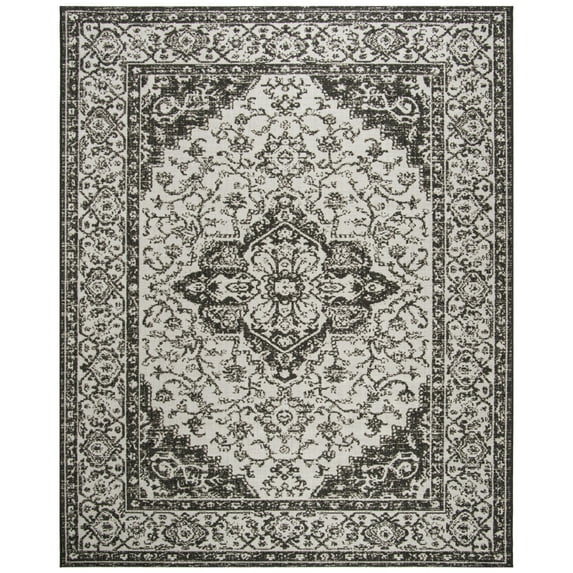 SAFAVIEH Outdoor LND137A Linden Light Grey / Charcoal Rug
