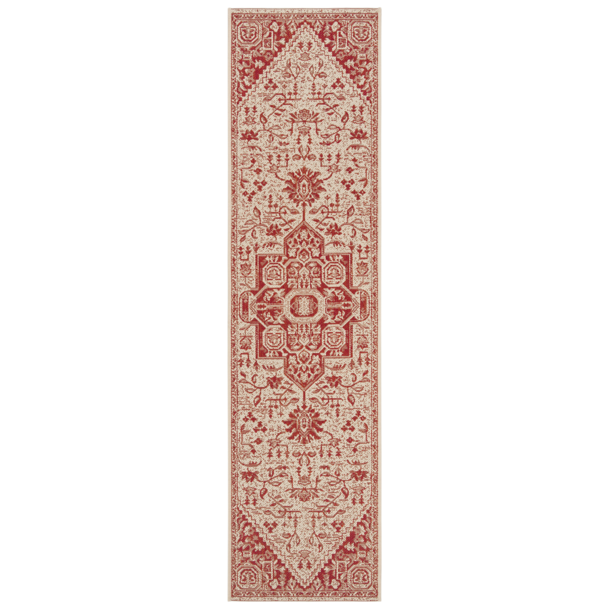 SAFAVIEH Outdoor LND138Q Linden Collection Red / Creme Rug - image 1 of 10