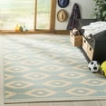 thumbnail image 1 of SAFAVIEH Outdoor LND171L Linden Collection Cream / Aqua Rug, 1 of 7