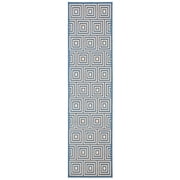 SAFAVIEH Outdoor LND173N Linden Collection Cream / Blue Rug