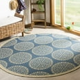 thumbnail image 1 of SAFAVIEH Outdoor LND176M Linden Collection Blue / Creme Rug, 1 of 7