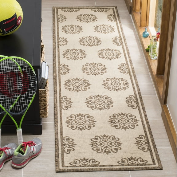 SAFAVIEH Outdoor LND181A Linden Collection Cream / Beige Rug