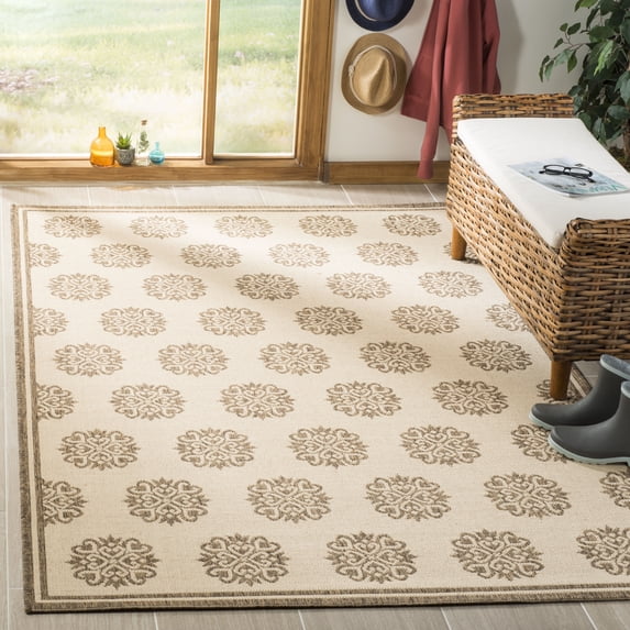 SAFAVIEH Outdoor LND181A Linden Collection Cream / Beige Rug