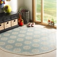thumbnail image 1 of SAFAVIEH Outdoor LND181K Linden Collection Aqua / Cream Rug, 1 of 7
