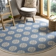 thumbnail image 1 of SAFAVIEH Outdoor LND181N Linden Collection Cream / Blue Rug, 1 of 6