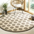 thumbnail image 1 of SAFAVIEH Outdoor LND181U Linden Collection Creme / Brown Rug, 1 of 7