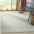 thumbnail image 1 of SAFAVIEH Outdoor LND183L Linden Collection Cream / Aqua Rug, 1 of 7