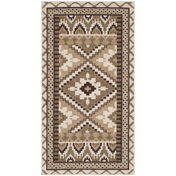 SAFAVIEH Outdoor VER096-0215 Veranda Creme / Brown Rug