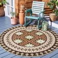 thumbnail image 1 of Safavieh Veranda Magna Geometric Indoor/Outdoor Area Rug, Brown/Terracotta, 6'7" x 6'7" Round, 1 of 8