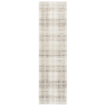 SAFAVIEH Oxford Plaids Clarette Geometric Runner Rug, Beige/Ivory, 2' x 8'