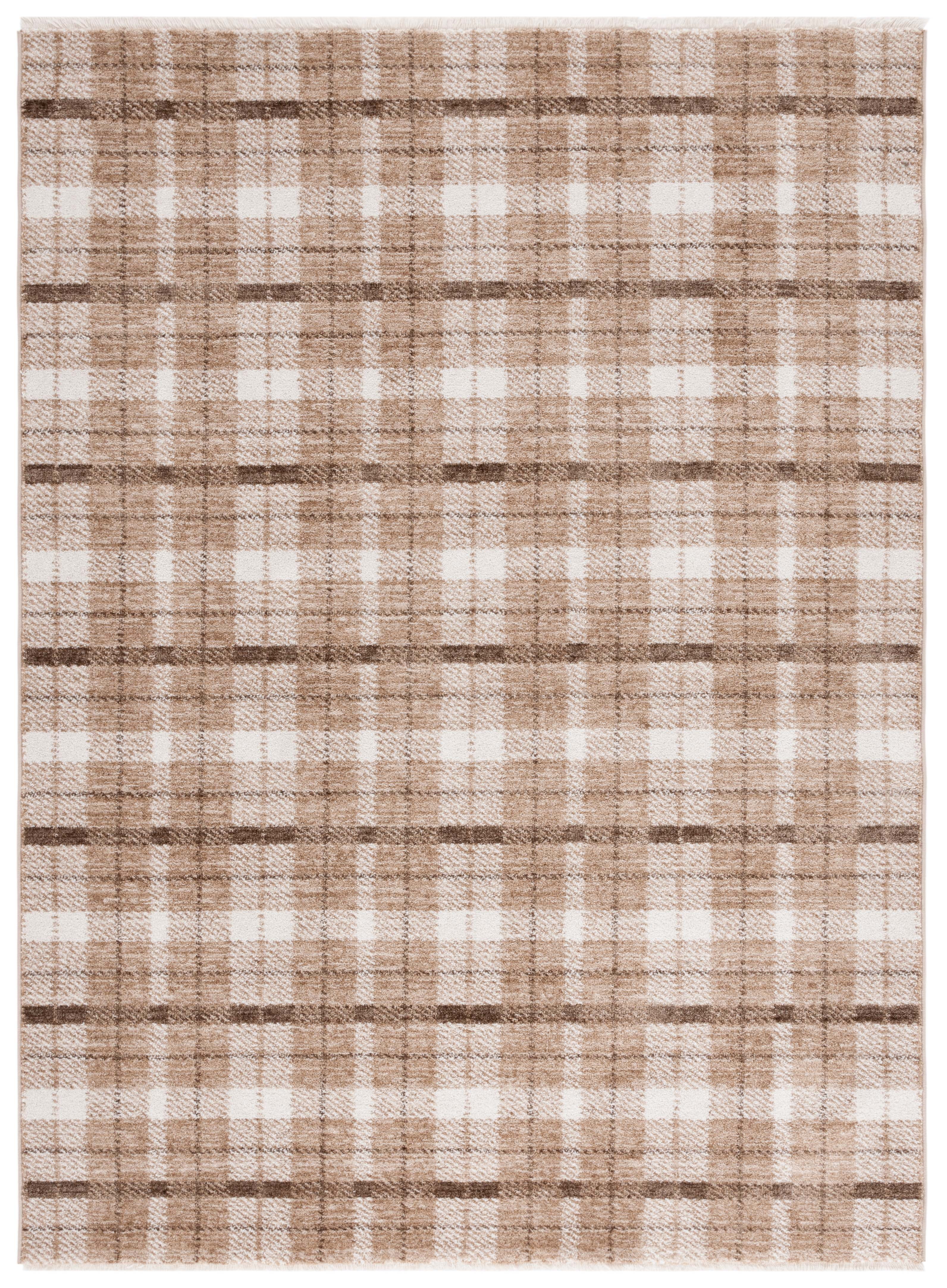 SAFAVIEH Oxford Plaids Paylynn Plaid Area Rug, Beige/Brown, 4' x 6'