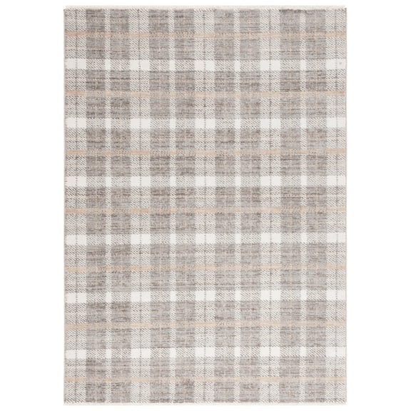 SAFAVIEH Oxford Plaids Paylynn Plaid Area Rug, Light Grey/Grey, 4' x 6'
