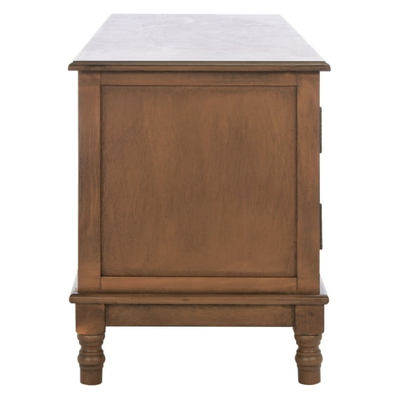 SAFAVIEH Ozark Mid-Century 2 Door 1 Shelf Media Stand, Brown (47.3 in. W x 15.8 in. D x 20 in. H)