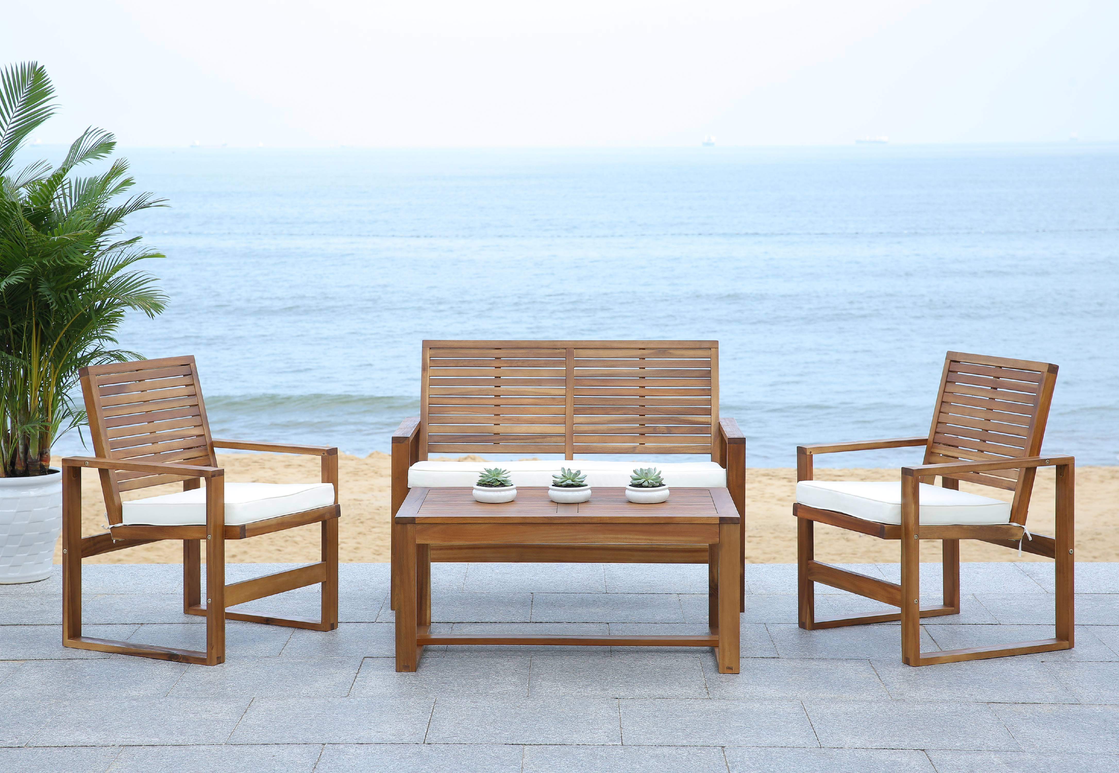 Ozark Natural Acacia 4-Piece Outdoor Patio Set