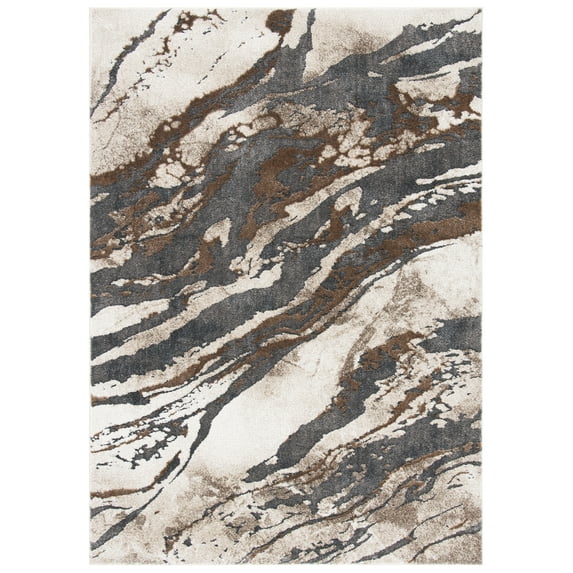 SAFAVIEH Pacific Nick Abstract Area Rug, Dark Grey/Beige, 6'7" x 9'