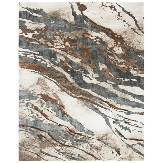 SAFAVIEH Pacific Nick Abstract Area Rug, Dark Grey/Beige, 9' x 12'