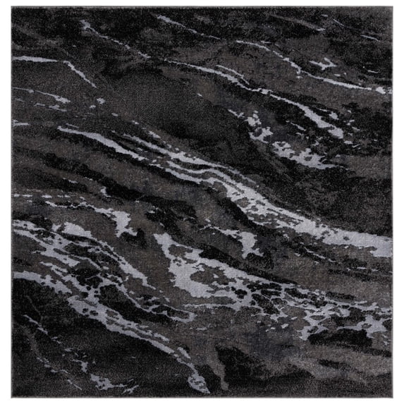 SAFAVIEH Pacific Nick Abstract Area Rug, Grey/Black, 6'7" x 6'7" Square