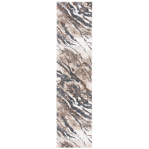SAFAVIEH Pacific Nick Abstract Runner Rug, Dark Grey/Beige, 2'2" x 7'